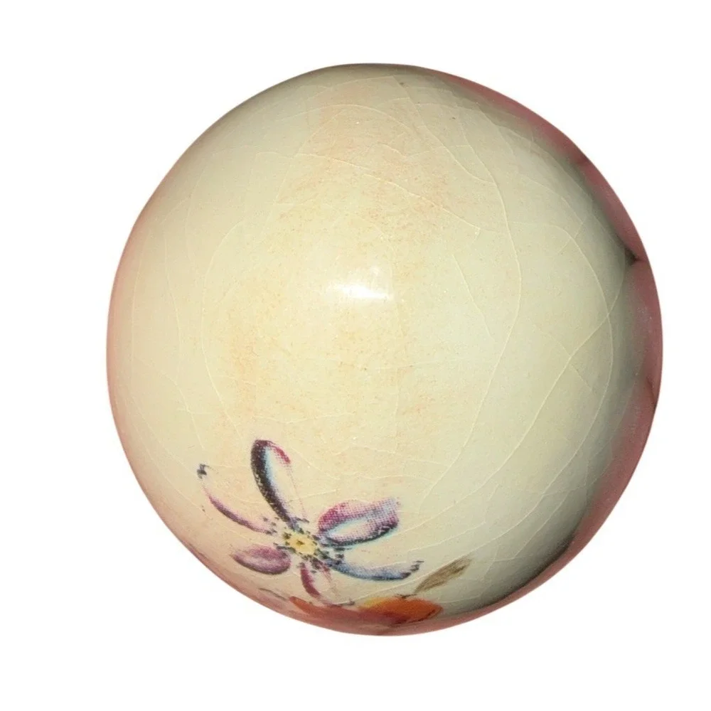 Vintage Crackle Glaze Floral Egg Mini Easter Spring Decor 2.5
